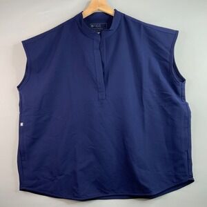 FIGS W Rafaela Scrub Top Navy Blue Sleeveless Technical Collection XL